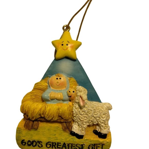 Other - Nativity Ornament Gods Greatest Gift Baby Jesus Lamb Christian